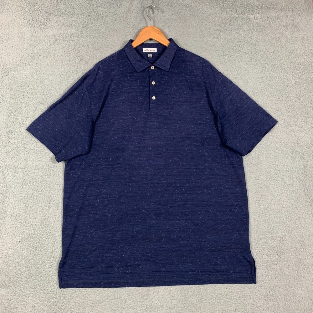 Peter Millar Golf Polo Shirt Men's Size XL Navy Blue Classic Fit‎